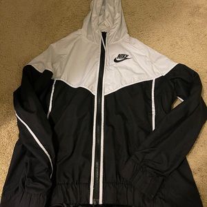 Black and white Nike windbreaker